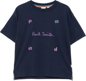 Paul Smith logo-print T-shirt - kids - Cotton - 11 yrs - Blue