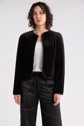 Sanctuary Quilted Velvet Jacket in Black at Nordstrom Rack, Size Small