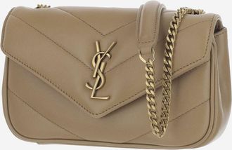 Saint Laurent Womens Small Loulou Bag Beige Lambskin Leather Shoulder