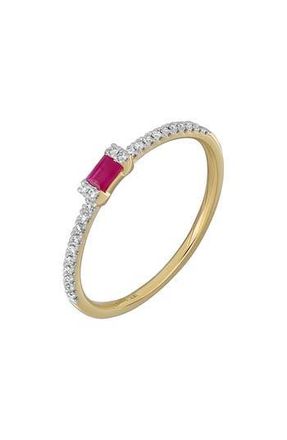 Bony Levy El Mar Stacking Ring in 18K Yellow Gold Ruby at Nordstrom Rack, Size 6.5