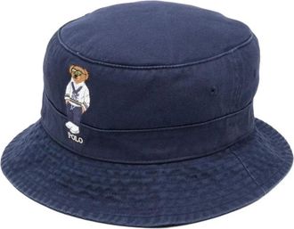 Polo Ralph Lauren Loft Bucket Hat - Heren - Hoeden - Blauw - S/M - Katoen - Accessoires