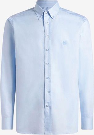 Etro Hemd aus texturierter Baumwolle mit gekn&ouml;pftem Kragen Pegaso