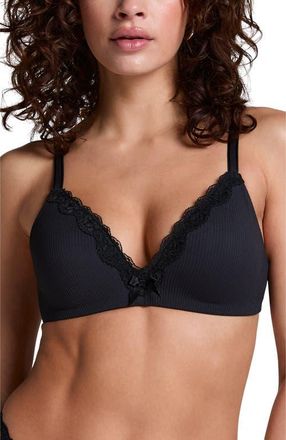 Hunkem&ouml;ller Lola Padded Non-Wired Bra in Caviar at Nordstrom, Size 36D