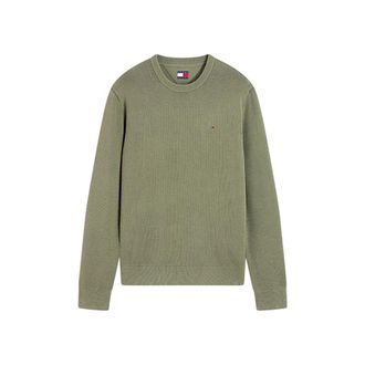 Tommy Jeans Slim fit trui met ronde hals - Heren - Sweatshirts & Hoodies - Groen - Maat: M Katoen