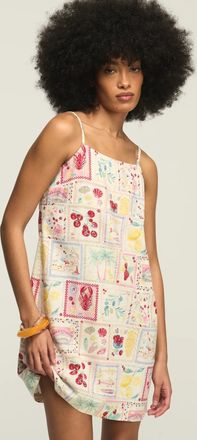 Lucky Brand Womens Conversational Print Mini Slip Mini Dress