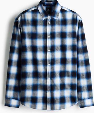 H&M Flanellhemd in Relaxed Fit - Blue
