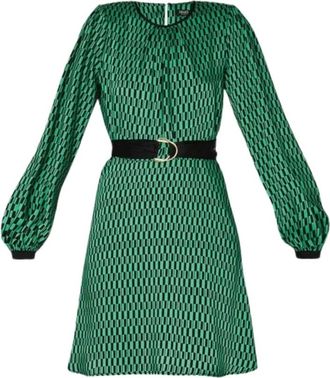 Liu Jo Groene Klassieke Jurk - Dames - Korte kleedjes - Groen - XS - Polyester - Kleedjes