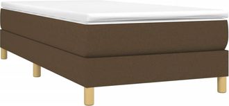 vidaXL Cama Box Spring Con Colch&oacute;n Tela Marr&oacute;n Oscuro 80x200 Cm Vidaxl