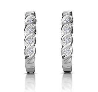 The Diamond Store Hoop Earrings 0.07ct Diamond 9K White Gold