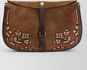 Etro maxi shoulder bag floral embroidery hardware