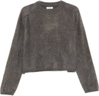 Soft Goat Truien & Vesten, Dames, Groen, S, Kasjmier, Brushed Cashmere Crewneck Sweater
