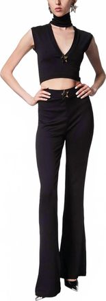 Area Star Stud Flare Pants In Black