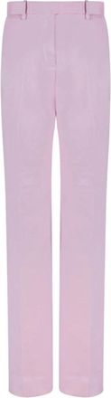 Tom Ford Washed Katoen Zijde Mix Duchesse Getailleerde Rechte Broek - Dames - Straight fit broeken - Roze - XS - Katoen - Broeken