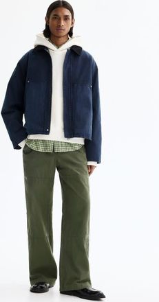 H&M Relaxed Fit Trousers in Khaki Green at Nordstrom, Size 31