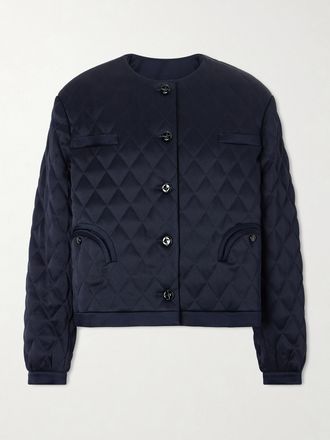 Blaz&eacute; Milano Giacca Cropped In Raso Trapuntato Gliss - Blu