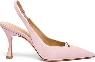 Santoni Suede High-Heel Slingback in Pink at Nordstrom, Size 10.5