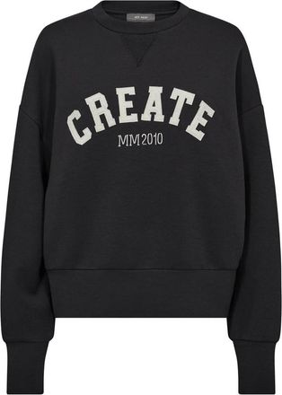 Mos Mosh Coole Sweatshirt met Retro College Vibes - Dames - Sweatshirts - Zwart - S - Polyester - Hoodies & sweatvesten
