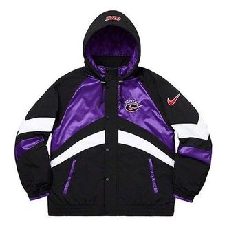 SUPREME x Nike Hooded Sport Jacket Black Purple White SUP-SS19-10139