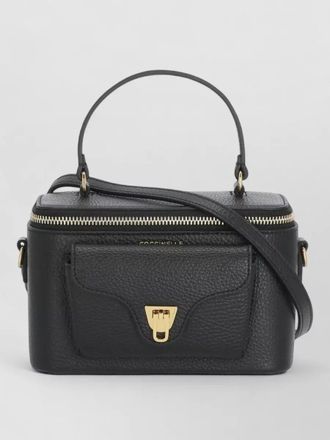 Coccinelle leather shoulder bag top handle hardware