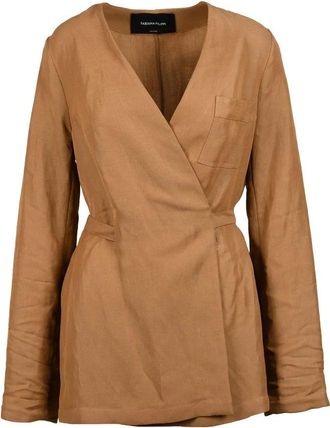 Fabiana Filippi Wrap Jacket Linen Viscose - Brown