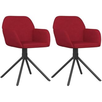 vidaXL Sedie da Pranzo Girevoli 2 pz Rosso Vino in Velluto - Vidaxl