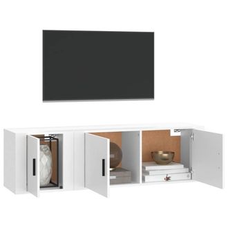 Berkfield Home Classic 2 Piece TV Cabinet Set White Engineered Wood