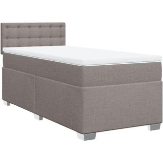 vidaXL Vidaxl - Box Spring Bed with Mattress Taupe 90x200 cm Fabric
