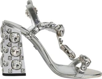 Dolce & Gabbana Embellished Silver Sandals Size 37