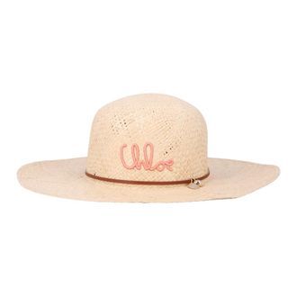 Chlo&eacute; Hats, female, Beige, Size: 58 CM Summer Hat Logo