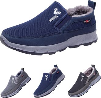 Generic Slip On Shoes for Mens Winter Snow Boots Warm Fur Lined Thick Booties Anti-Slip Outdoor Comfortable Lightweight Casual Walking Loafers Shoes
