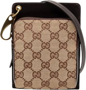 Gucci Pre-owned Cross Body Bags, female, Beige, Size: ONE SIZE Pre-owned Canvas Crossbody Bag