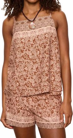 Sanctuary Nomad Button Back Cami In Mosaic Clay With Border