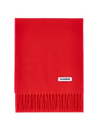 Jil Sander Womens Scarfs Red Virgin Wool