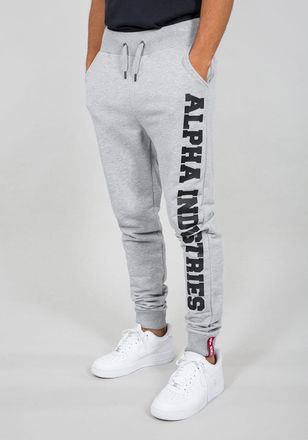 Alpha Industries Jogginghose ALPHA INDUSTRIES Big Letters Jogger, Herren, Gr. 4 XL, Normalgr&ouml;ssen, grau (grau heather), Obermaterial: 80% Baumwolle, 20% Polyester, Hos