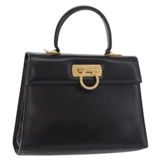 Ferragamo Pre-owned Hand Bag - Dames - Vintage Handtas - Zwart - ONE Size - Leer - Vintage