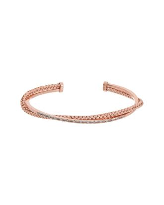 Meshmerise 18K Rose Gold Vermeil 0.1 Ct. Tw. Diamond Mesh Bangle Bracelet