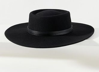 San Diego Hat Company Ella Double-Belt Wool Boater