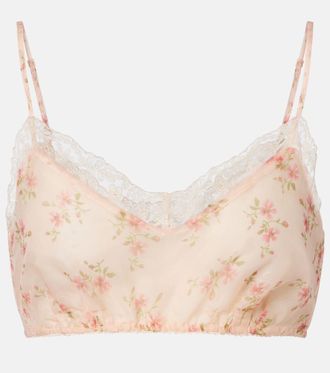 Simone Rocha Floral lace-trimmed bra top