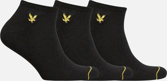 Lyle & Scott Lyle And Scott Mens 3-Pack Ross Trainer Socks, Black - Black/Black/Black - Size: 16/14.5/8/15/8.5/15.5/9/13/13.5/14/6.5/7/7.5/11.5/5/12/5.5/12.5/6/3