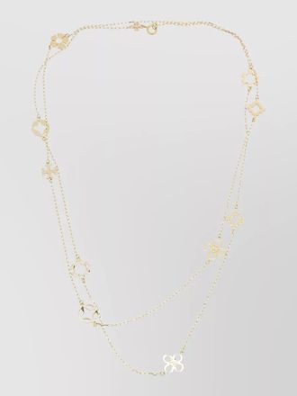 Tory Burch layered charms necklace gold tone design