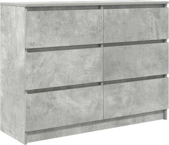 vidaXL Aparador de madera de ingeniería gris hormigón 100x35x76 cm vidaXL