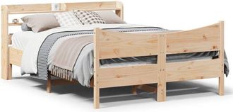 vidaXL Vidaxl - Estructura De Cama Con Cabecero Madera Maciza Pino 135x190 Cm