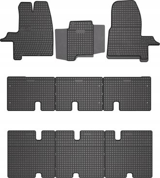 OEM Alfombrillas De Goma Para Ford Transit Mk8 2014-2025, 8-9 Plazas, 3 Filas, Et