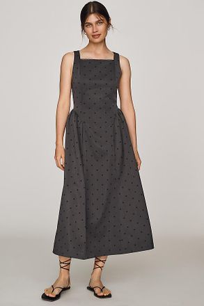 endless rose Basque-Waist Midi Dress