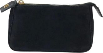 Fendi Pre-owned Clutches, female, Black, Size: ONE SIZE Pre-owned Nubuck Leather Pouch
