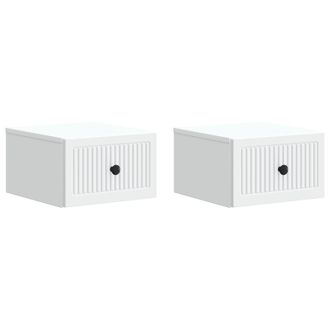 vidaXL Mesita De Noche De Pared Con Caj&oacute;n 2 Pcs 33 X 34,5 X 20 Cm Vidaxl