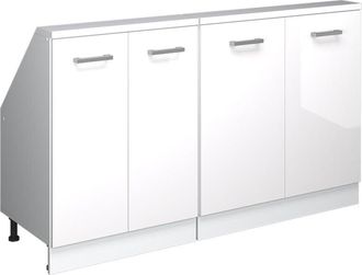 Vicco Armario Para Tejado Inclinado Rion, Blanco/blanco Alto Brillo, Lote De 2, Vicco