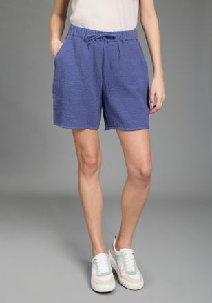 Laura Scott Shorts LAURA SCOTT, Damen, Gr. 34, N-Gr, blau, Web, Obermaterial: 100% Baumwolle, Hosen Shorts, feminine Stoffhose, aus Baumwolle, leichtes Webmateria