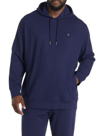 Psycho Bunny Big & Tall Kai Textured Hoodie in Evening Blue at Nordstrom, Size 3X Big