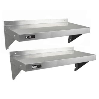 MonsterShop 2 x KuKoo Stainless Steel Shelves 1000mm x 300mm in Silver